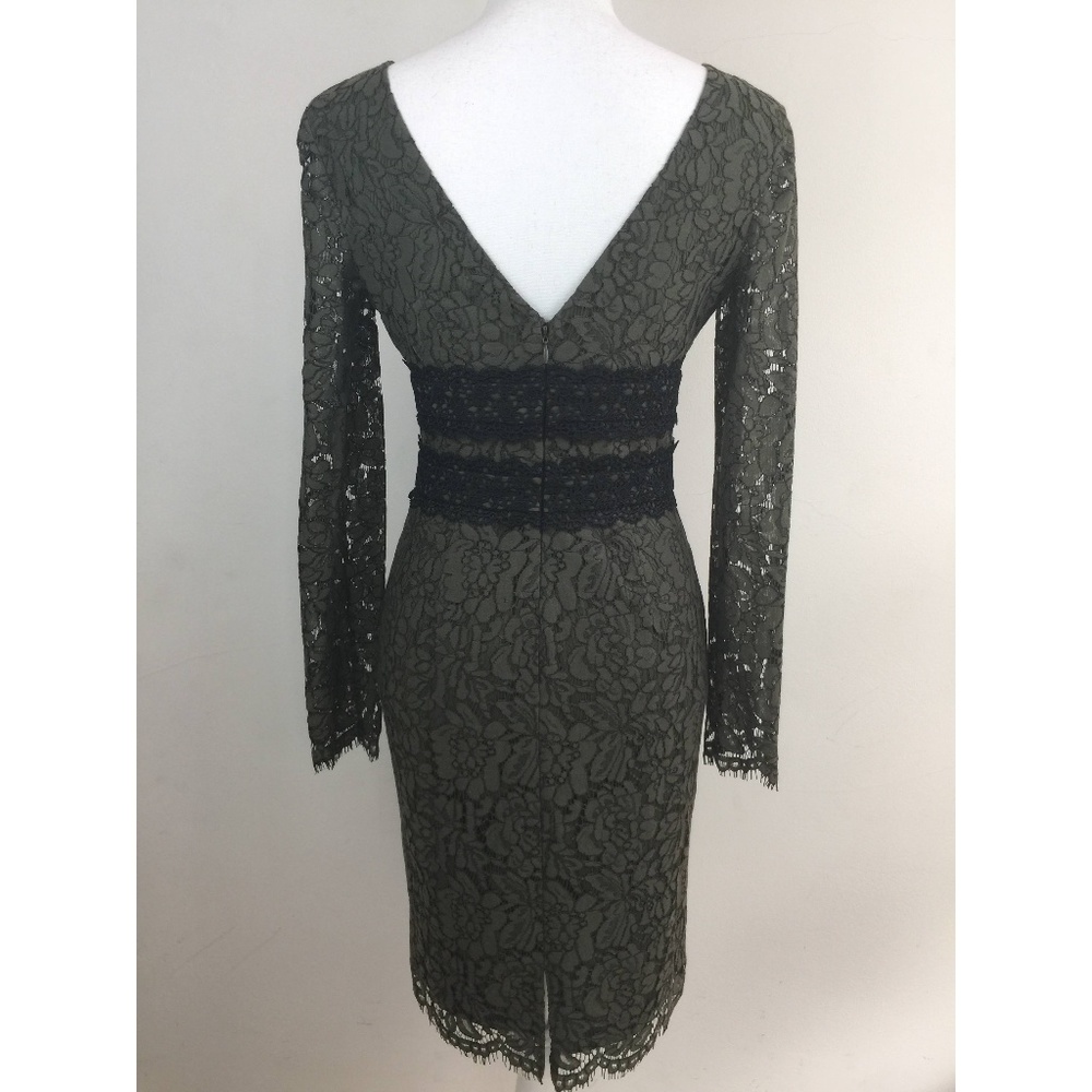 Diane Von Furstenberg Army Green Viera Lace Dress - Picture 4 of 7